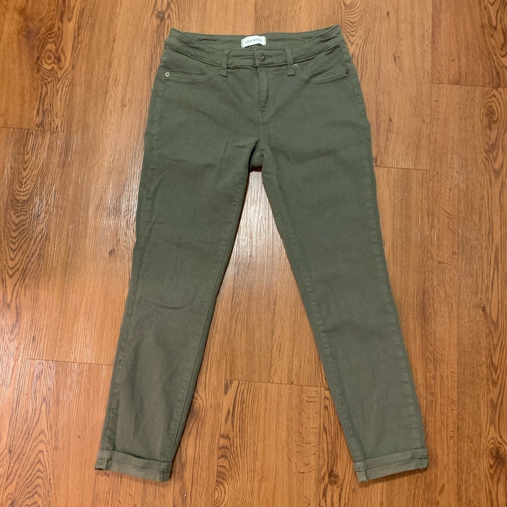 Dark green jeans with cuff
